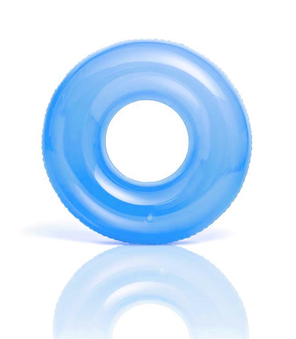 Inflatable Swimming Ring for Adult, Fluorescence Blue Rubber Ring for Pools, Inflatable Pool Floats Water floats for Women Girls Men Boys Summer Beach Swimming Pool Water Party