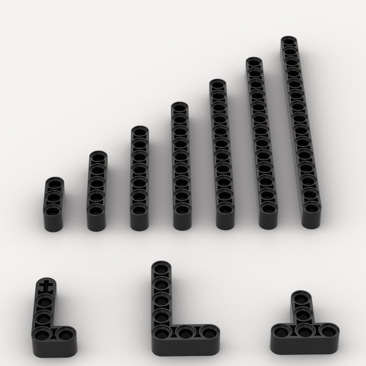 Liftarms Assortment Pack - 80 Dark Gray Liftarms Beams with 10 Sizes, Compatible with Lego Parts