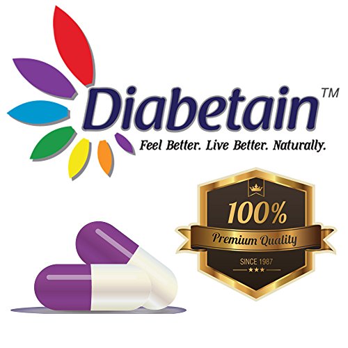 Diabetain Type 2 Diabetes Supplements - Blood Sugar Control Stabilizer Support Supplement - Clinically Tested Diabetic Glucose Balance Formula with Vitamins for Eye Health & Energy - 60 Capsules