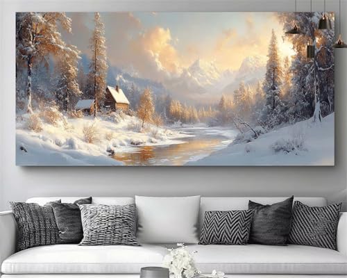 Diamond Painting XXL Forêt d'Hiver | Kit Complet Broderie Diamant 100x200cm