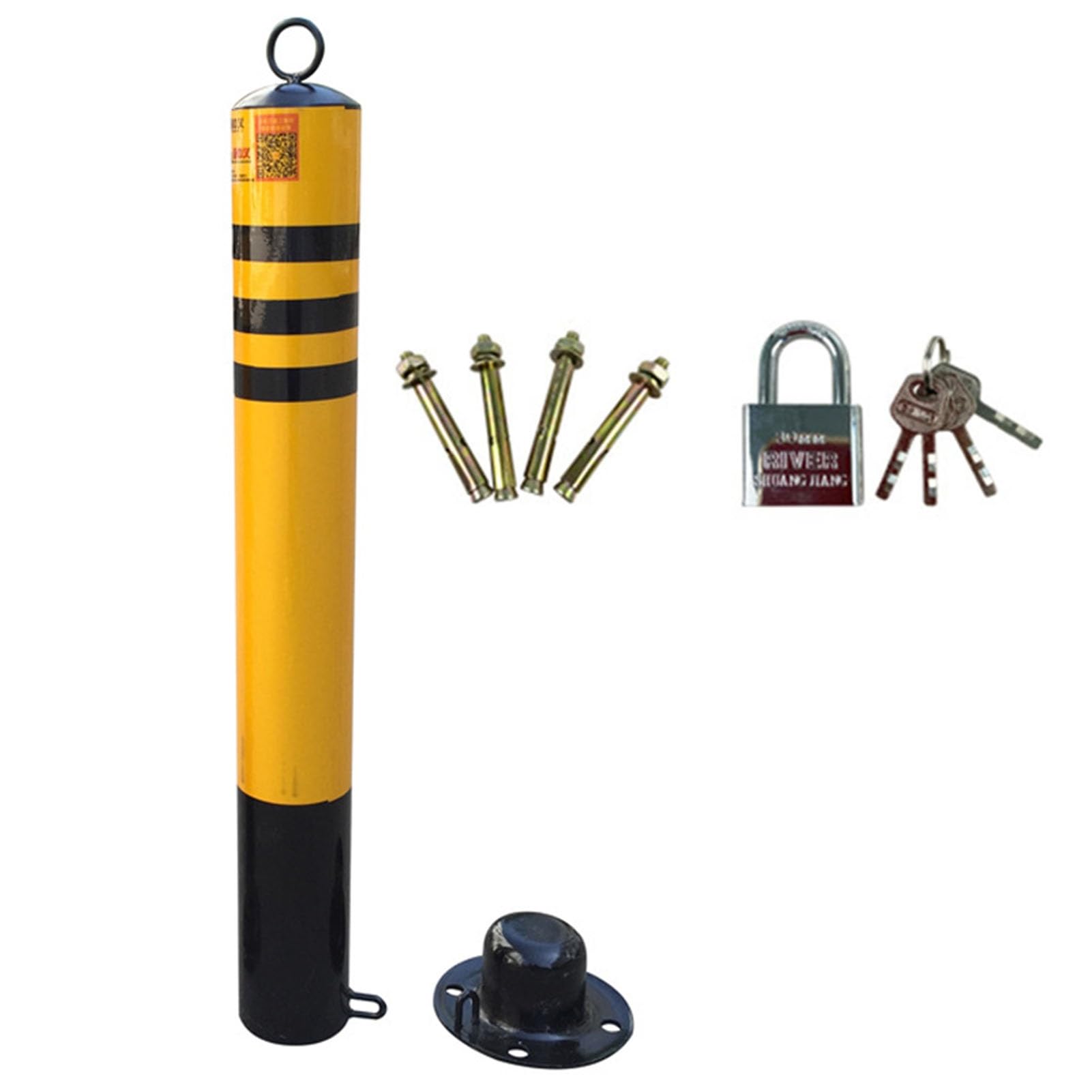 DUANHOZ Lockable Steel Security Bollard for Parking and Driveway Protection