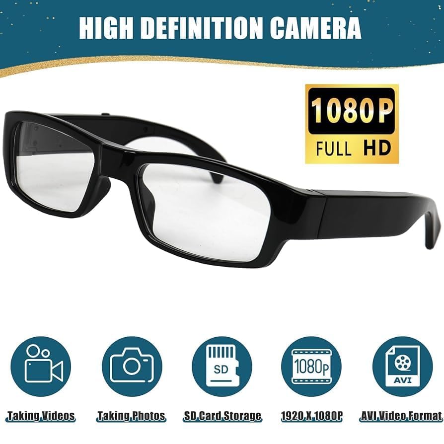 Image of DDLC 2MP HD Hidden Camera Smart Eyewear | Easy-to-Use One-Touch Video & Photo Capture |1080P Invisible Lens Spy Glasses for Business Meetings & Legal Documentation | Lightweight Unisex | Evidence