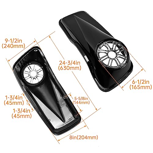 Tapas para alforjas con altavoces de 6,5 pulgadas Kojem, compatibles con modelos Harley Touring 2014-2022 (FLT, FLHT, FLHTCU, FLHRC, Road King, Road Glide, Street Glide, Electra Glide, Ultra-Classic), 2 piezas miniatura 2