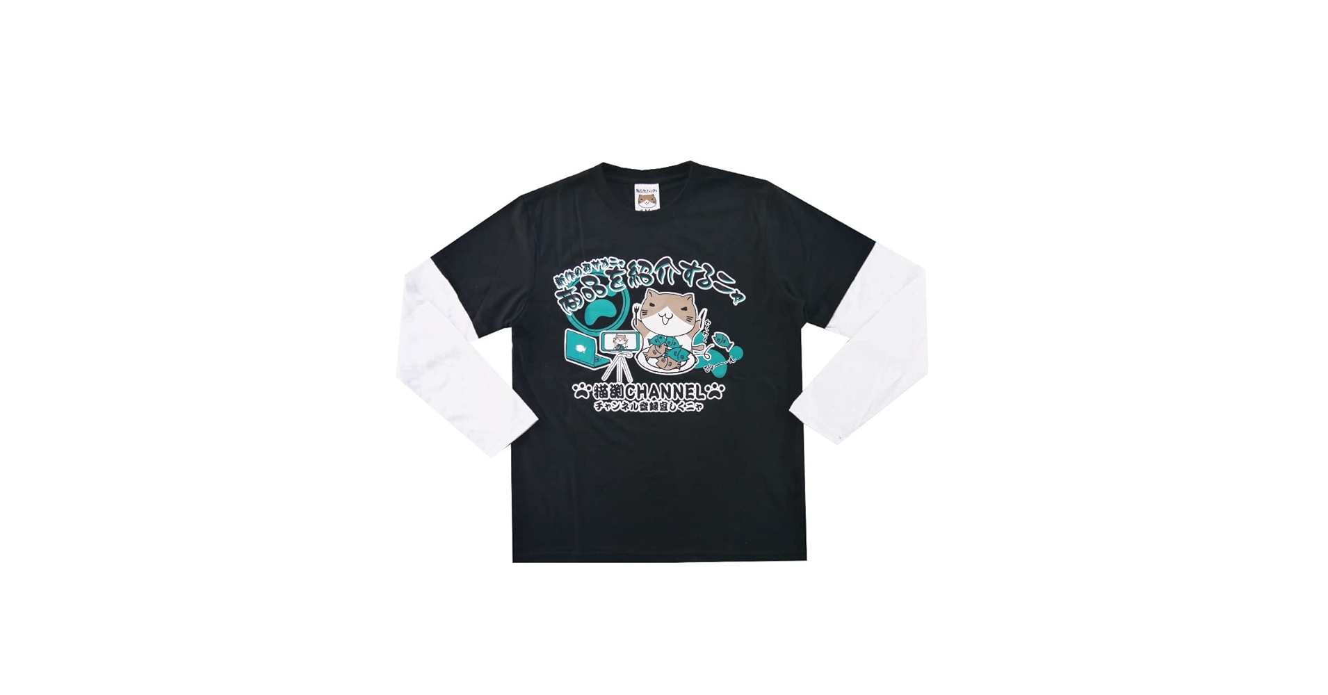 Amazon | ねこぶちさん 長袖 プリント Tシャツ 12215002 WH M