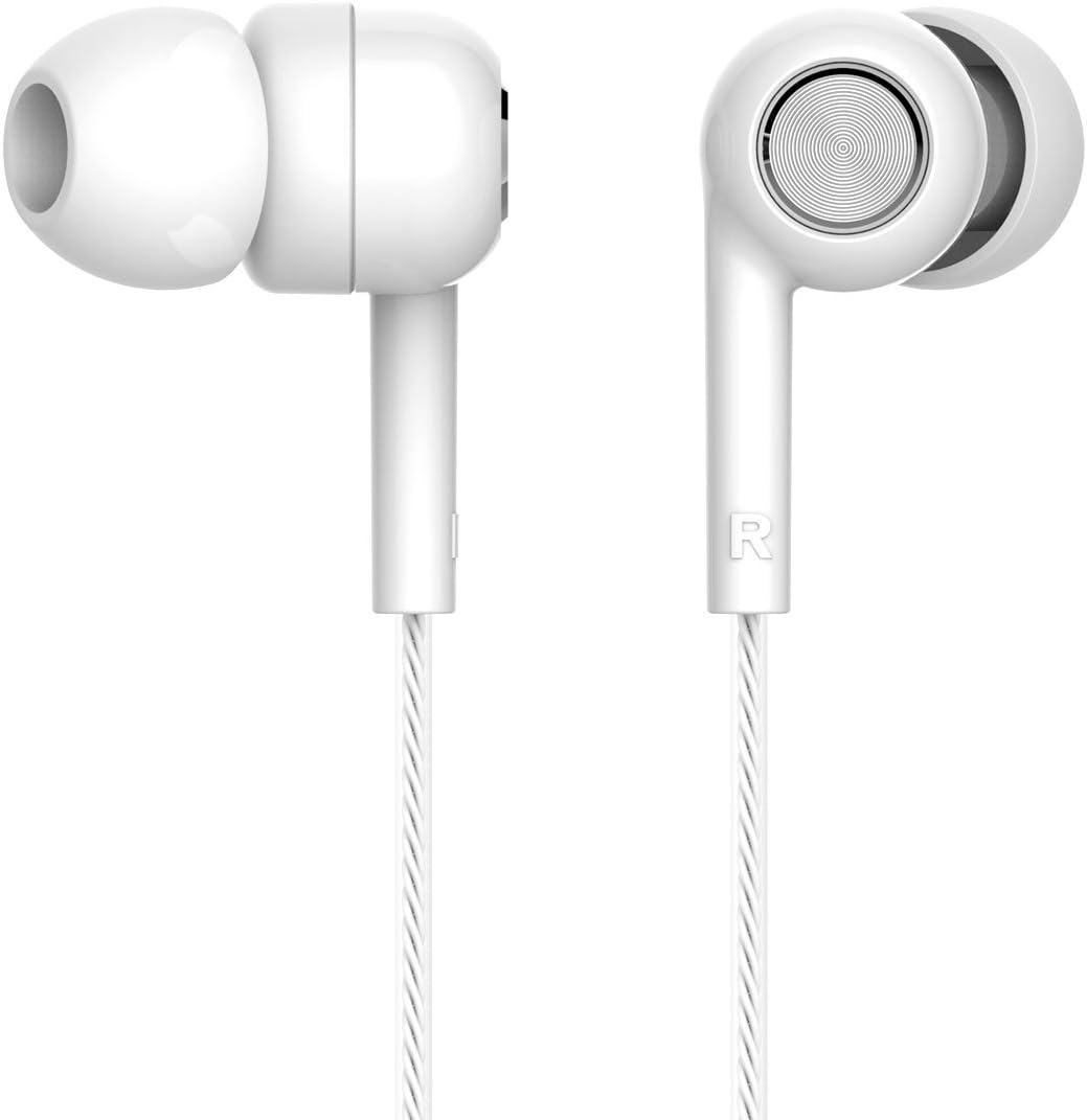 Middox Tech Excellent Series 358 Earbuds with Microphone and Remote, Sound for iOS, Android, Note 4 5, Galaxy s5 Earbuds, Headphones and Free Eva Carry case (WhiteX1)