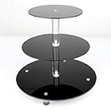 3 Tier Black Acrylic Cupcake Stand, Cupcake Stand for 24 Cupcakes for Weddings, Christmas, Reception, Holidays, Parties, Rave Party, Birthday, Baby Shower,Afternoon Tea Meetings.