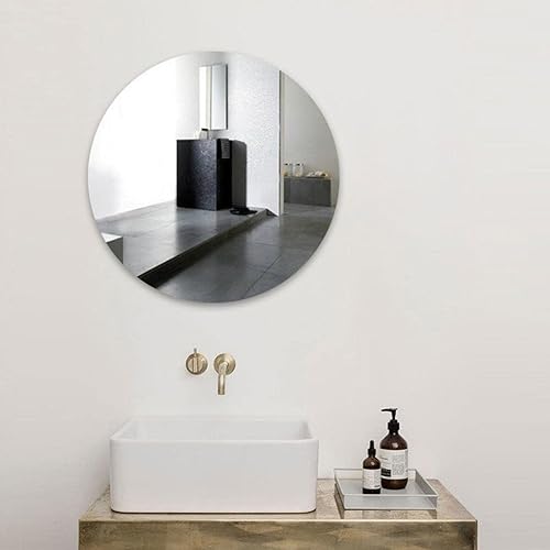 Miniatura 6 de DARENYI Espejo redondo de vidrio de 8 pulgadas, sin marco, para montar en la pared, placas circulares autoadhesivas para el hogar, baño, sala de