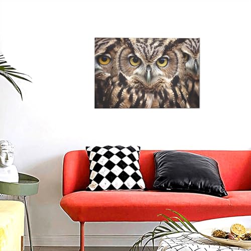 Motif hibou et oiseaux pour décoration murale salon moderne
