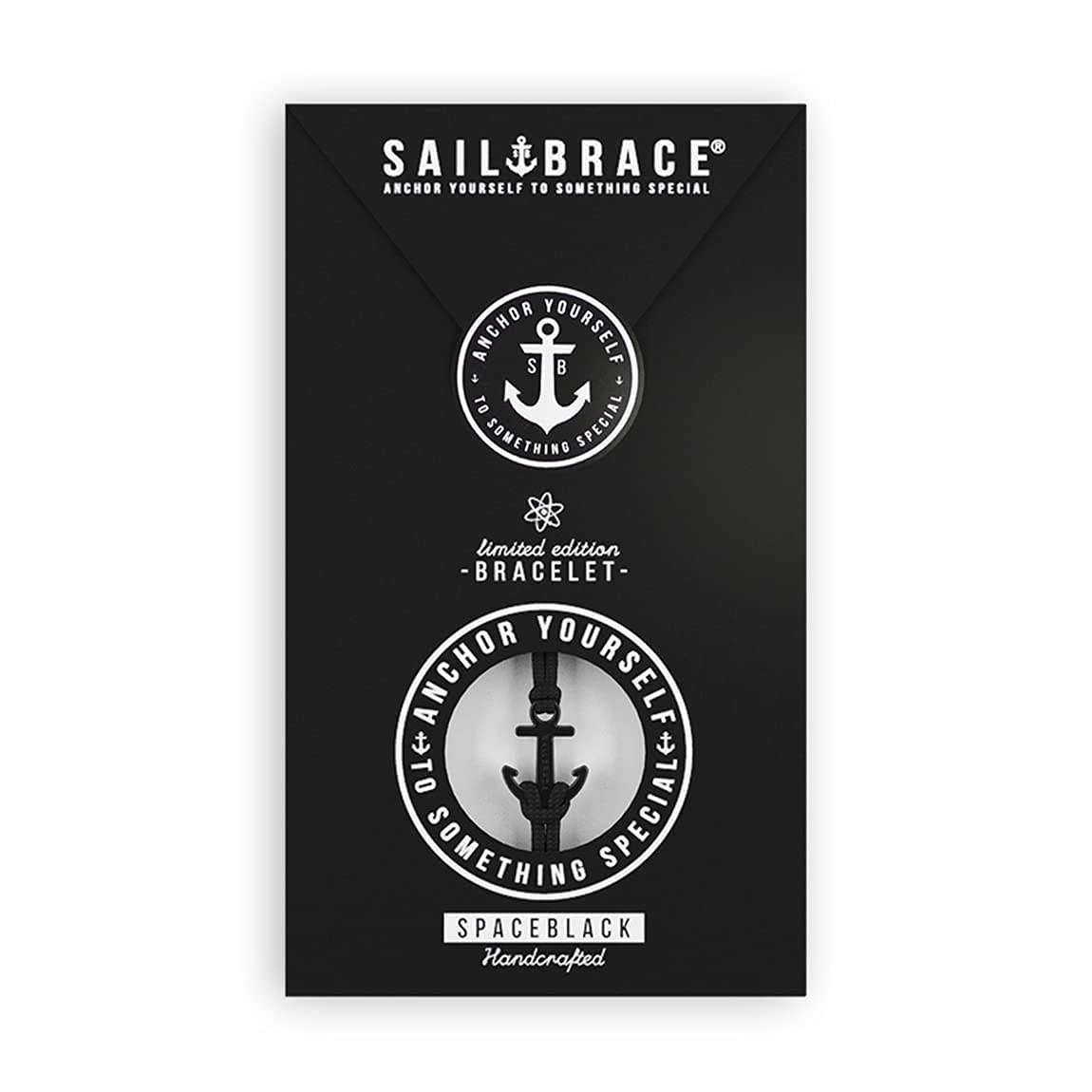 SAILBRACE Bracciale nero con ancora nera