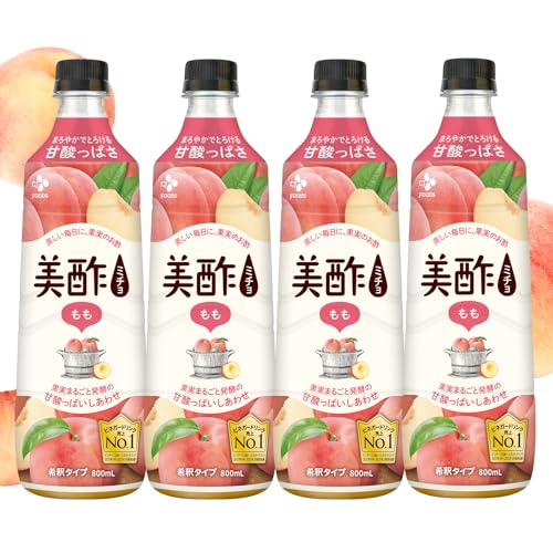 美酢（ミチョ）希釈式もも800mL4本セット ビネガードリンク 飲むお酢 桃 フルーツ ※容量変更対象の商品画像（Amazon）
