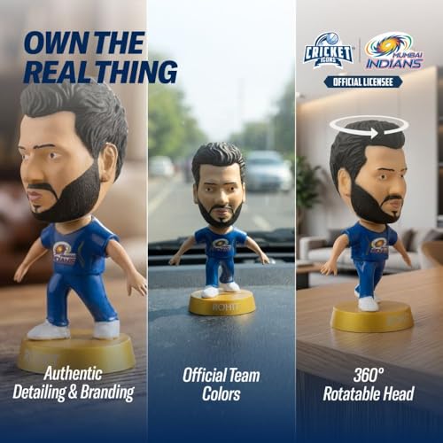 Image of Action Figure, IPL Edition 360 Rotatable Head, Cricket Player for Fans & Collectors (3 Inch Rohit Sharma)