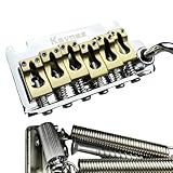 KAYNES Ponte Tremolo para guitarra elétrica de 2 pontos com bloco de latão e selas de latão compatível com guitarra elétrica estilo suhr e Fender Strat Chrome Silver KY06S