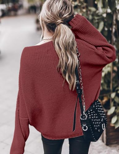 Image of Womens Oversized Sweaters Loose Solid Casual Long Sleeve Mock Neck Knitted Jumper Tops