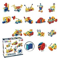 AptoFun STEM Bauklötze mit Motor, 180-teiliges Lernspielzeug für Kinder ab 3 Jahren – Wissenschaft, Technik, Ingenieurwesen & Mathematik, Kreatives Bauset für Jungen & Mädchen