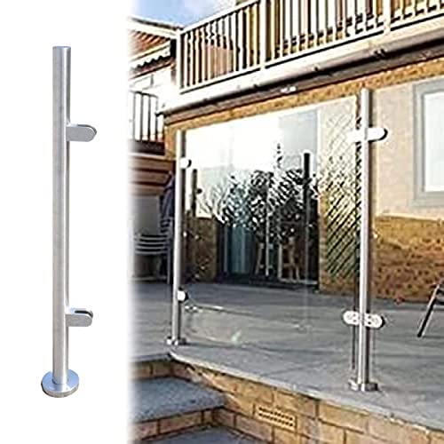 Außengeländerpfosten aus Glas, rundes Rohr, Balustradenstützen, Treppenhandlauf-Säulen mit Gummikissen, langlebig und stilvoll, Deck-Zaunzubehör