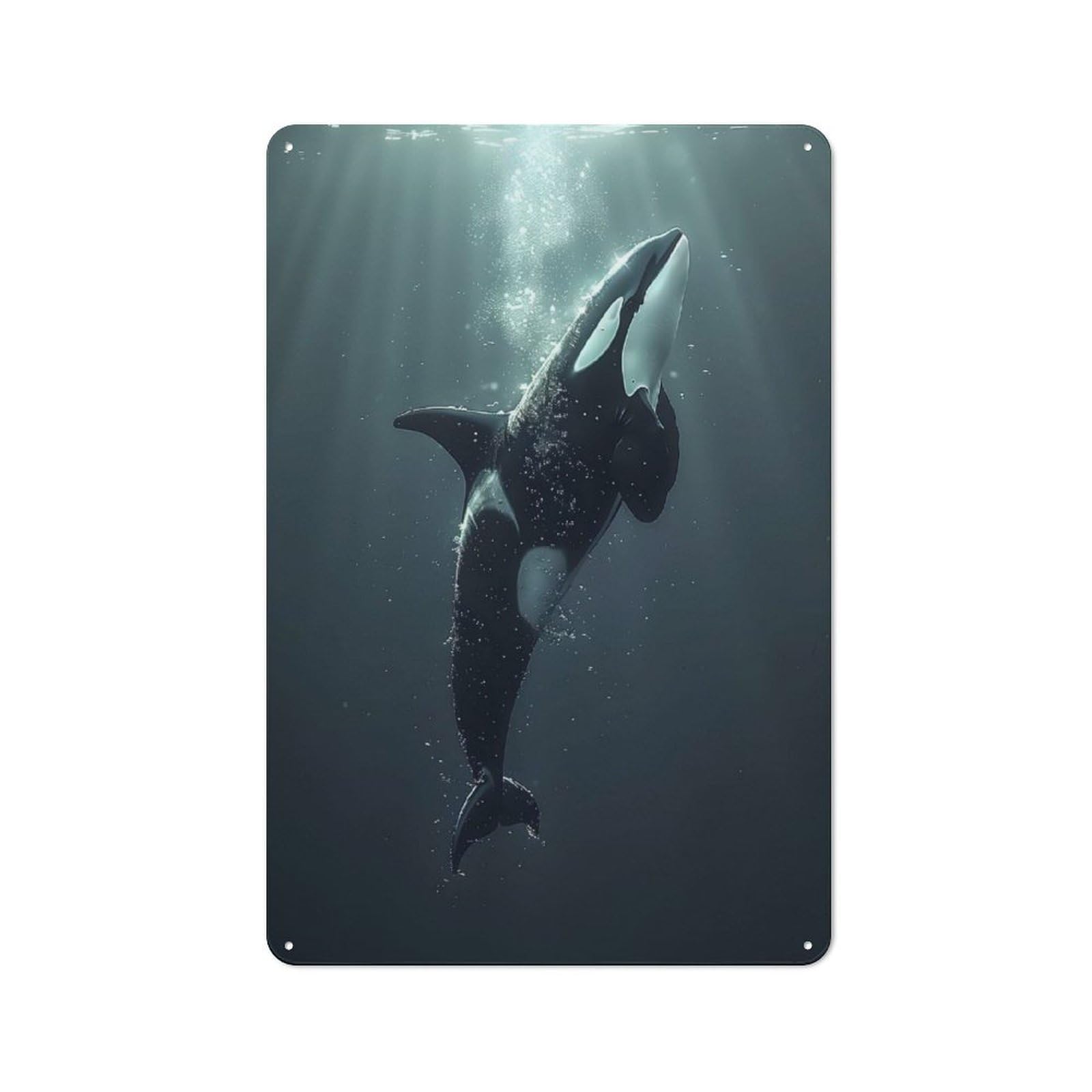 Junmoney Ocean Orca Whale Killer Vintage-Inspired Tin Sign 30X20cm For Garage Or Workshop, For Vintage Wall Decor Fans, For Metal Sign Collectors