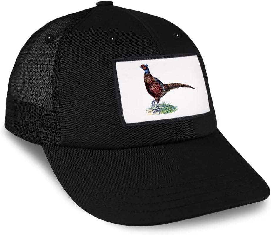 Patch Hat Trucker Baseball Cap Pheasant Vintage Look Animals Birds Wings Cotton