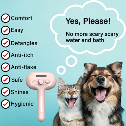 Image of Cat Steam Brush 2024 NEW- Steamy Cat Dog Brush with Release Button and Cool Mist, 3 In 1 Water Brush for Indoor Cat and Dog, Steam Pet Brush for Shedding, Pet Hair Removal Comb with Water Tank (Pink)