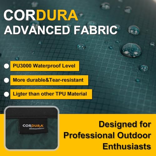 Cordura Waterproof Dry Bag 20L – Bolsa seca impermeable resistente con silbato de supervivencia, ideal para kayak, camping y playa (Verde oscuro) miniatura 4
