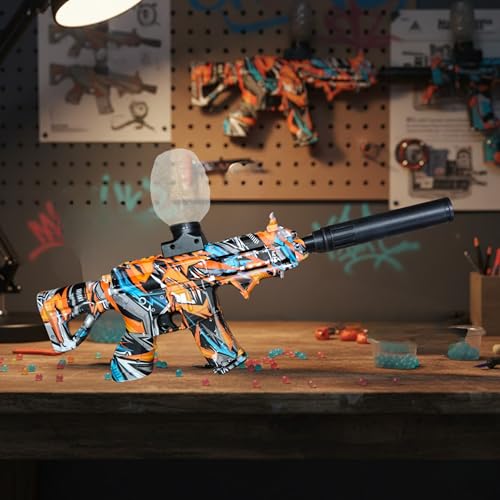 Image of Automatic Gel Blaster Gun with 10K Gel Balls, Electric Operated Shooting Game for Kids & Adults, High Speed 50 Feet Range, Rechargeable, Multicolor