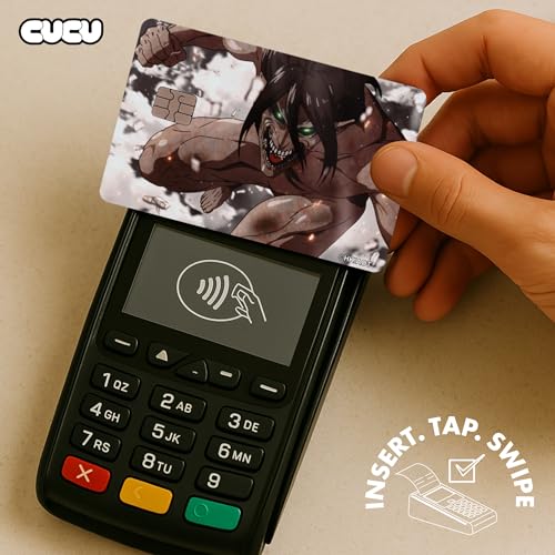 Attack Titan Fight Credit Card Skin Debit Card Stickers for Key, Debit, Credit, Bank Card 4PCS Card Skin for Adults4