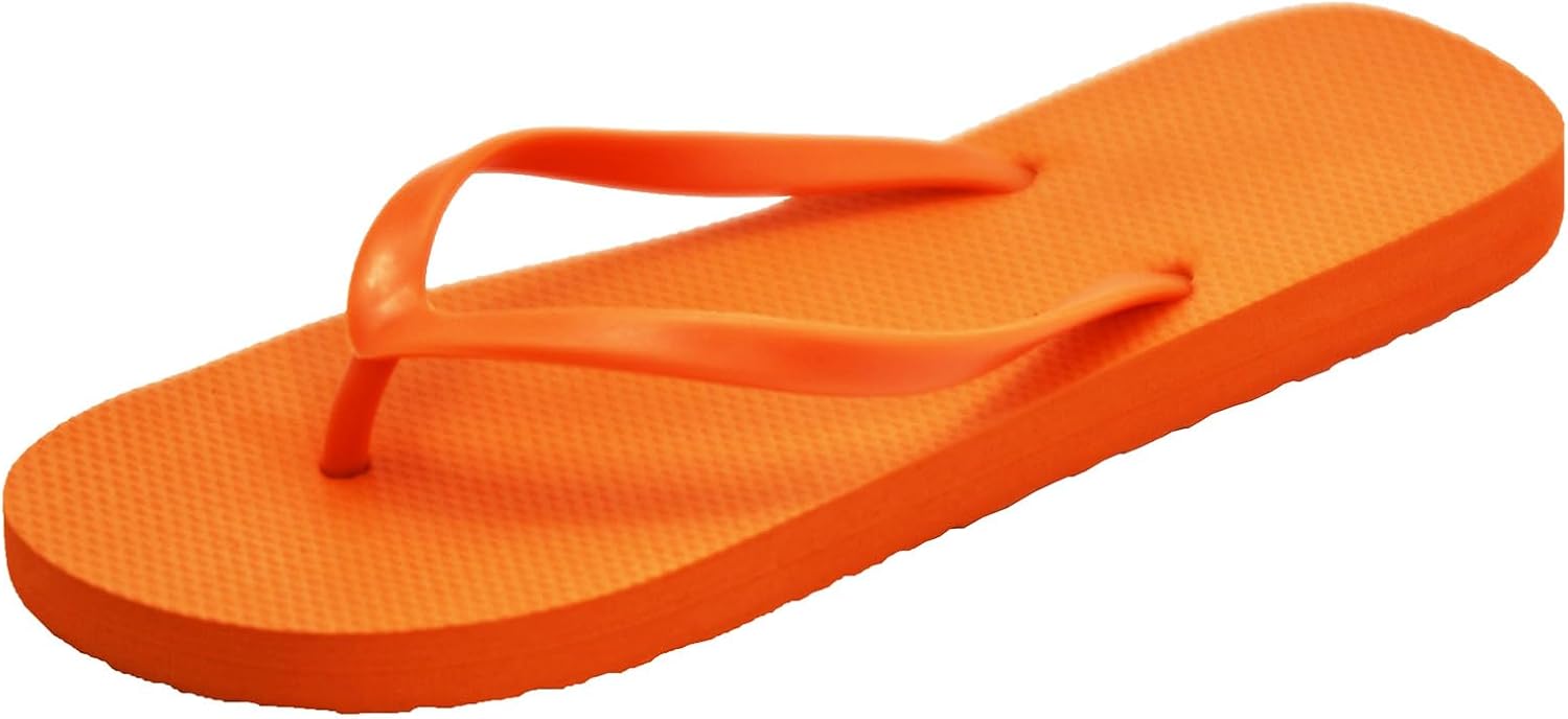 Slim Flip Flops for Women, Ladies Shower Slippers Flat Sandals for Summer Bathroom Beach Pool, Ultra Lightweight Basic Thongs Rubber Soft Slide Slip-on Shoes