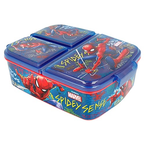 Spiderman (Marvel) 3 Fächer Kinder Sandwich Box - Snack Box - Dekorierte Lunch Box