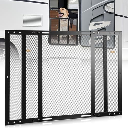 Gisafai 18 Inch High Adjustable RV Entry Screen Door Protector Grille for Dogs, RV Screen Door Guard Widths Adjusts from 22