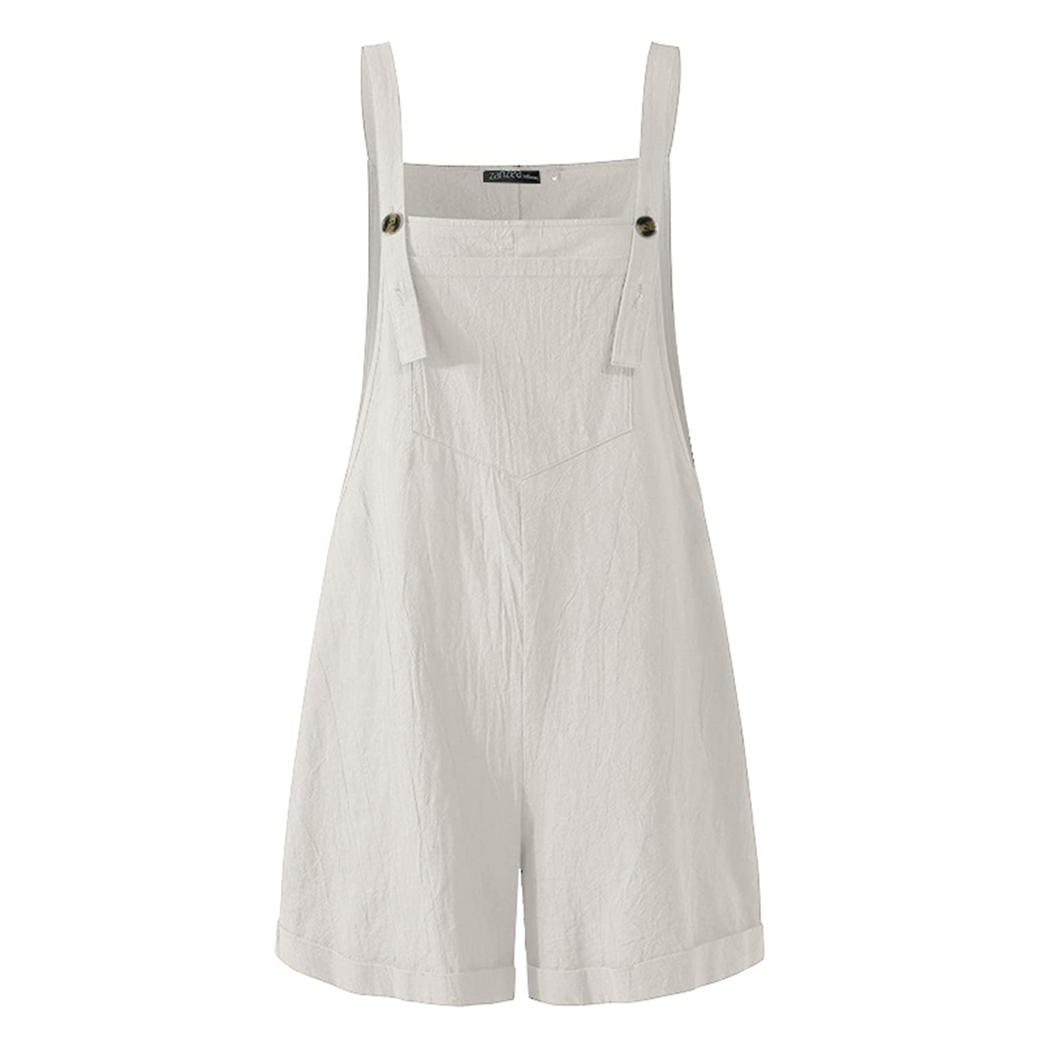Runstarshow Womens Casual Dungarees Jumpsuit Shorts Overalls Baggy Jumpsuit Wide Leg Short Playsuit Bib Pants