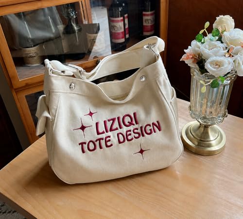 Image of LIZIQI Trendy Canvas Embroidery sling bag for women | Tote bag For women | Ladies purse