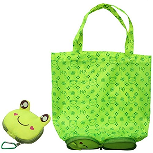 Beiersi Grenouille Foldable Shopping ECO Bags Reusable Sac à Bandoulière (Vert) Cover