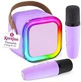 IROO Mini Karaoke Machine for Kids, 2026 TOP Toys Birthday Gifts Ideas for Girls Ages 4, 5, 6, 7, 8, 9, 10, 12+ Years Old, Portable MP3 Player with 2 Wireless Mics for Family Home Party
