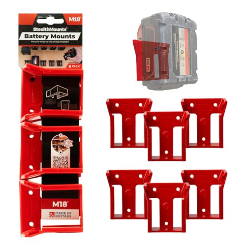 StealthMounts Tool Mounts For Milwaukee M18, Red, 4 Per Pack