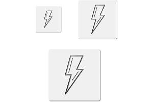 Thunderbolt Lightning Bolt Wall Stencils 3-Pack, Mylar Stencils for Crafts and DIY CCSTE-21295