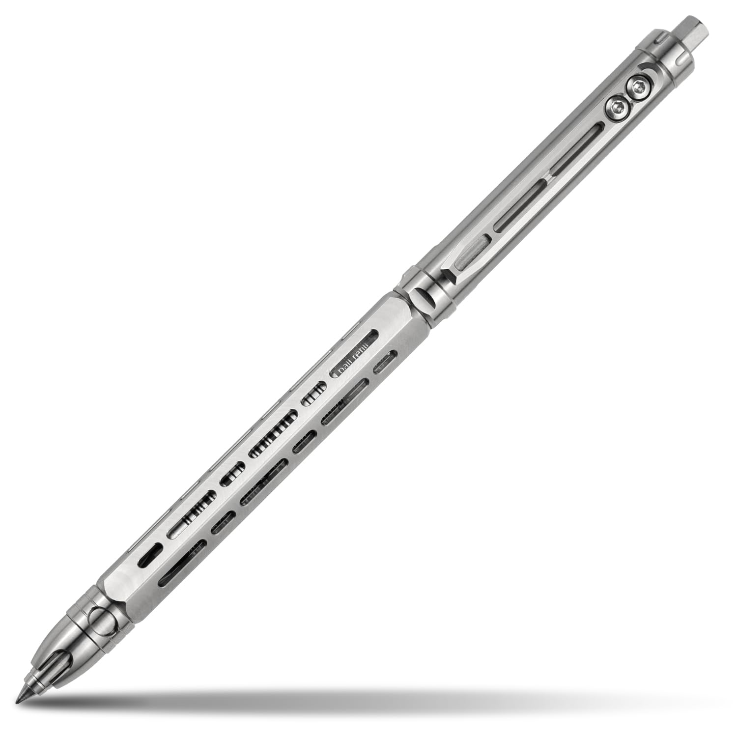 Ti-Chi:Lightest Click Pen - Professional EDC Writing Tool Compatible with Multiple Refill for Signature Business Writing Journaling for Gifts or Collectibles.(Titanium)