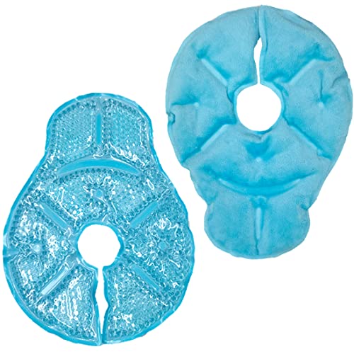 Reusable Breast Ice Packs, Breast Therapy Pack, Breastfeeding Essentials, for Breastfeeding Relief, Engorgement, Swelling Augmentation, Mastitis, Mastectomy Recovery, 2 Pack (Blue)