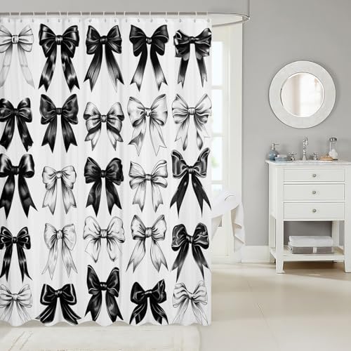 Rideaux de douche de mode géométrique avec nœud papillon et patchwork créatif - 3