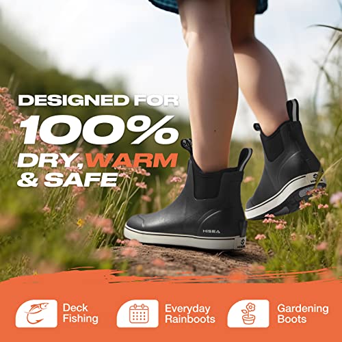 Image of HISEA Women's Ankle Rain Boots, Rubber Fishing Deck Boots, Garden Boots for Women Waterproof
