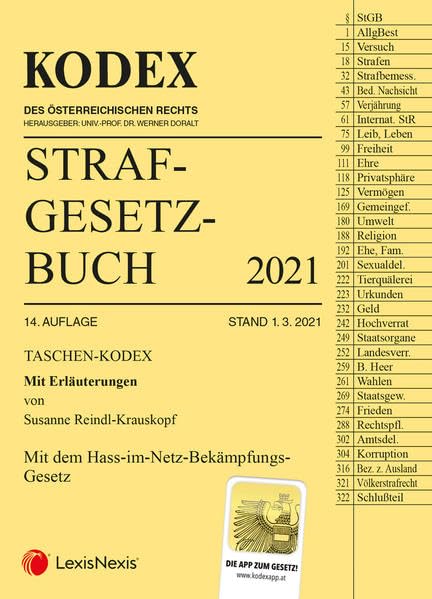Taschen-Kodex Strafgesetzbuch 2021: mit Erläuterungen