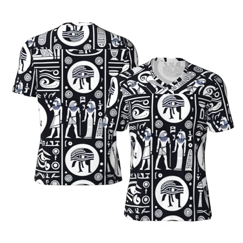 Stylish Athletic Sports Jersey Hieroglyphics-All-See-Eye-Egypt Men's Rugby Jersey Xx-Large Black