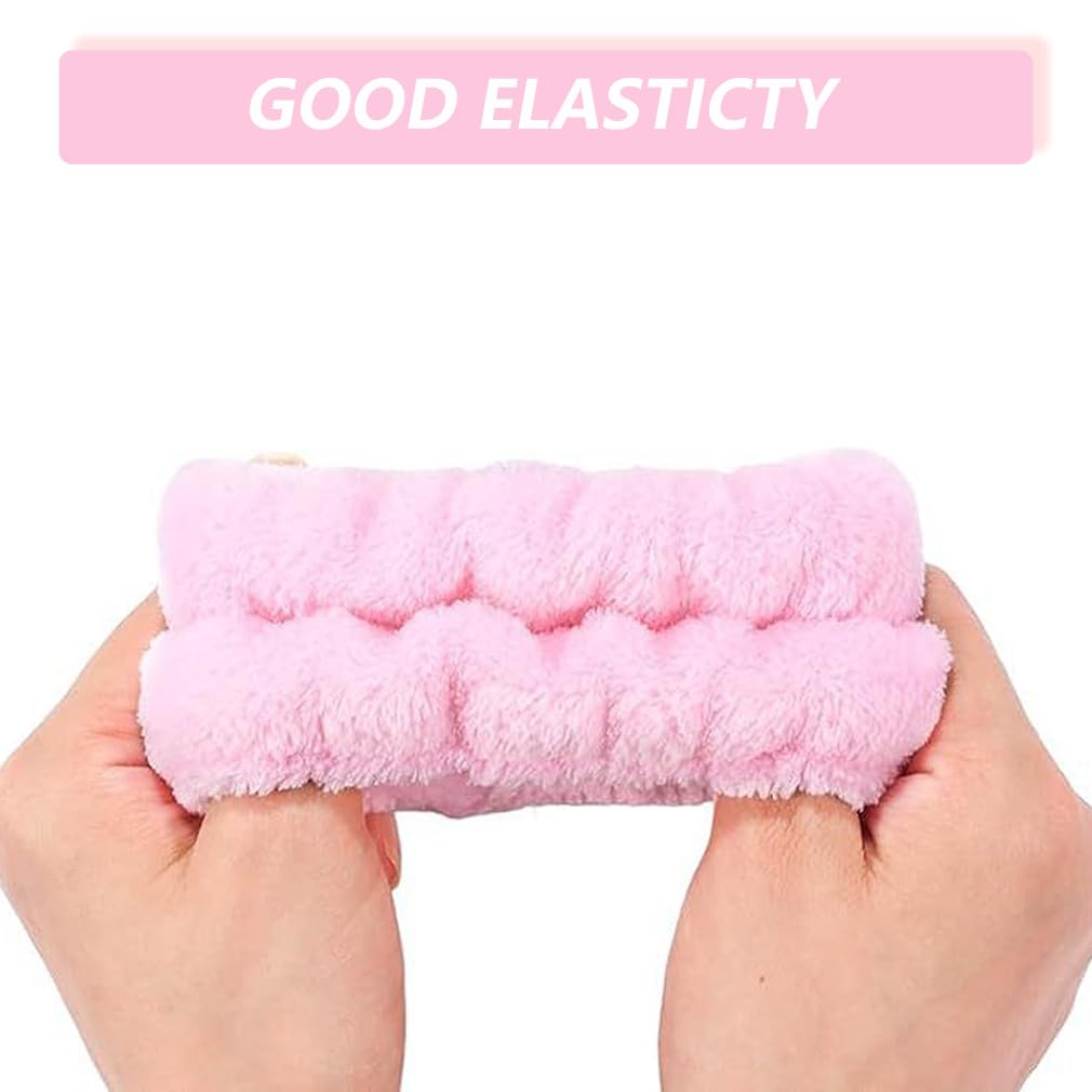 Spa Headband for Washing Face Wristband Set Sponge Soft Terry Cloth Makeup Skincare Non Slip Headband for Women - Image 2