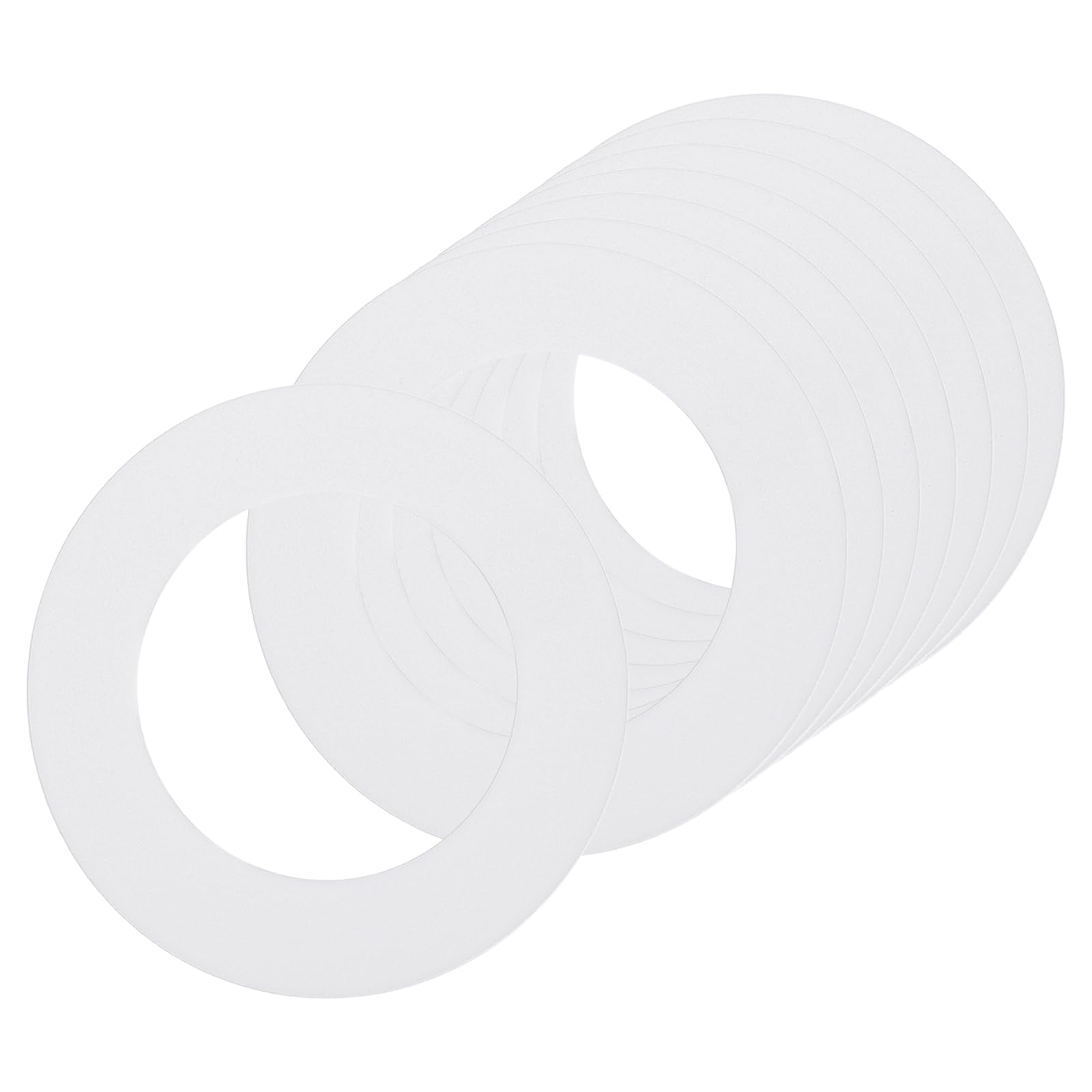 sourcing map 8Pack Goof Rings for 3" Recessed Lights, 3" ID 4.7" OD Steel Flat Goof Trim Ring Can Light Cover Plate Flush Mount Can Converter for Ceiling Wall Hole Decorative, Matte White