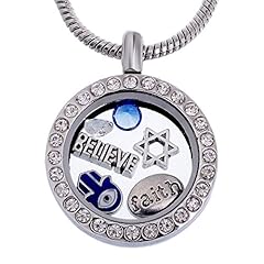 Jewish - Round Locket With Crystals