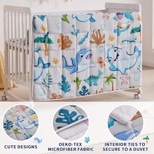 anfie Weighted Blanket Kids(50"x60" 10lbs) Weighted Blanket Cooling Blanket for Sleeping,Throw Size Breathable Blanket with Premium Glass Bead(White Shark)