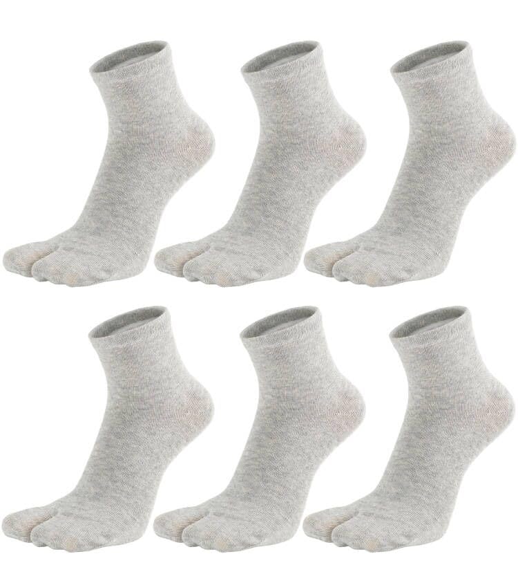 Image of Women's Solid 2 Toe Flip Flop Tabi Socks Geta Ankle Cotton 5 /6 Pairs