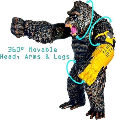 Image of FUNFOB Gorilla King Kong Action Figure Height -17cm Collectible PVC Multicolour | Kong Yellow with Band
