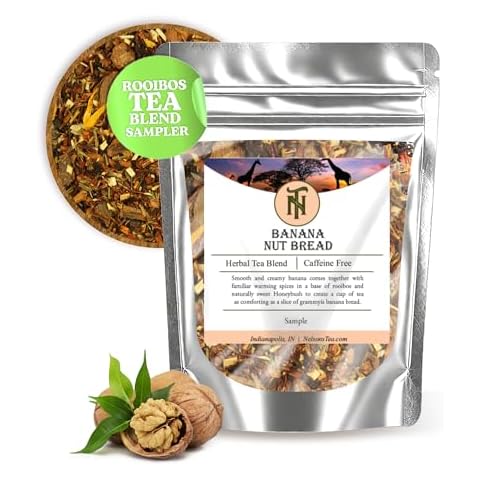 Nelson's Tea - Banana Nut Bread - Caffeine Free - Irresistible Blend of Green and Red Rooibos, Honey Bush & Natural Flavored Tea - Smooth and Creamy Banana Tea (Sample) Cover