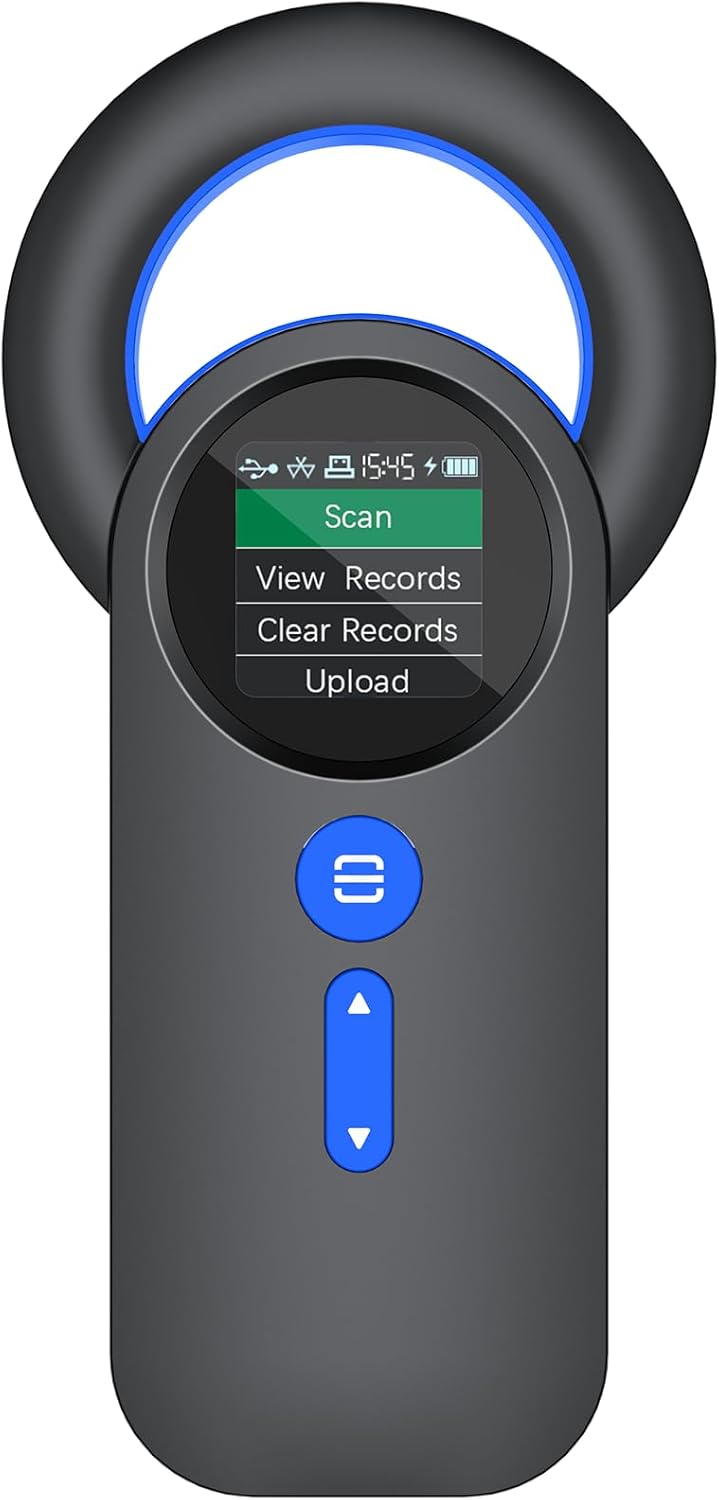 Symcode Bluetooth Pet Microchip Reader Wireless RFID Animal Chip ID Reader Scanner Animal ID Tag Handheld Scanner Animal Tag Reader EMID FDX-B(ISO11784/11785) 134.2KHz/125KHz