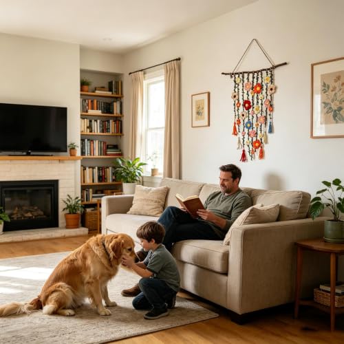 Decoración de pared tejida para dormitorios y salones con encanto bohemio 2