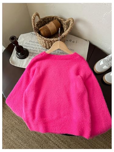 Floerns Girl's Star Print Long Sleeve Drop Shoulder Pullovers Crew Neck Sweater2